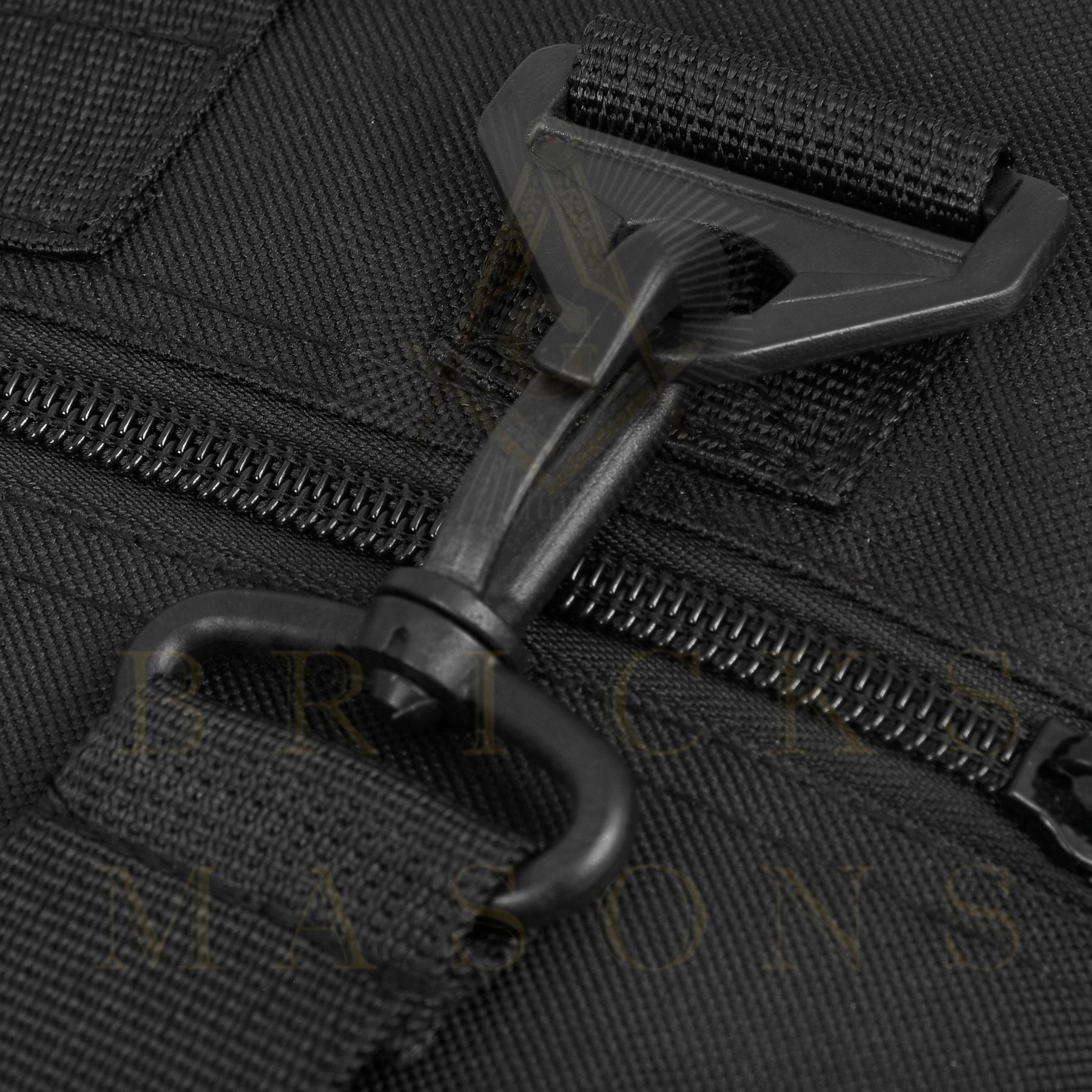 Master Mason Blue Lodge Apron Case - Black Cordura With Embroidered Square & Compass - Bricks Masons