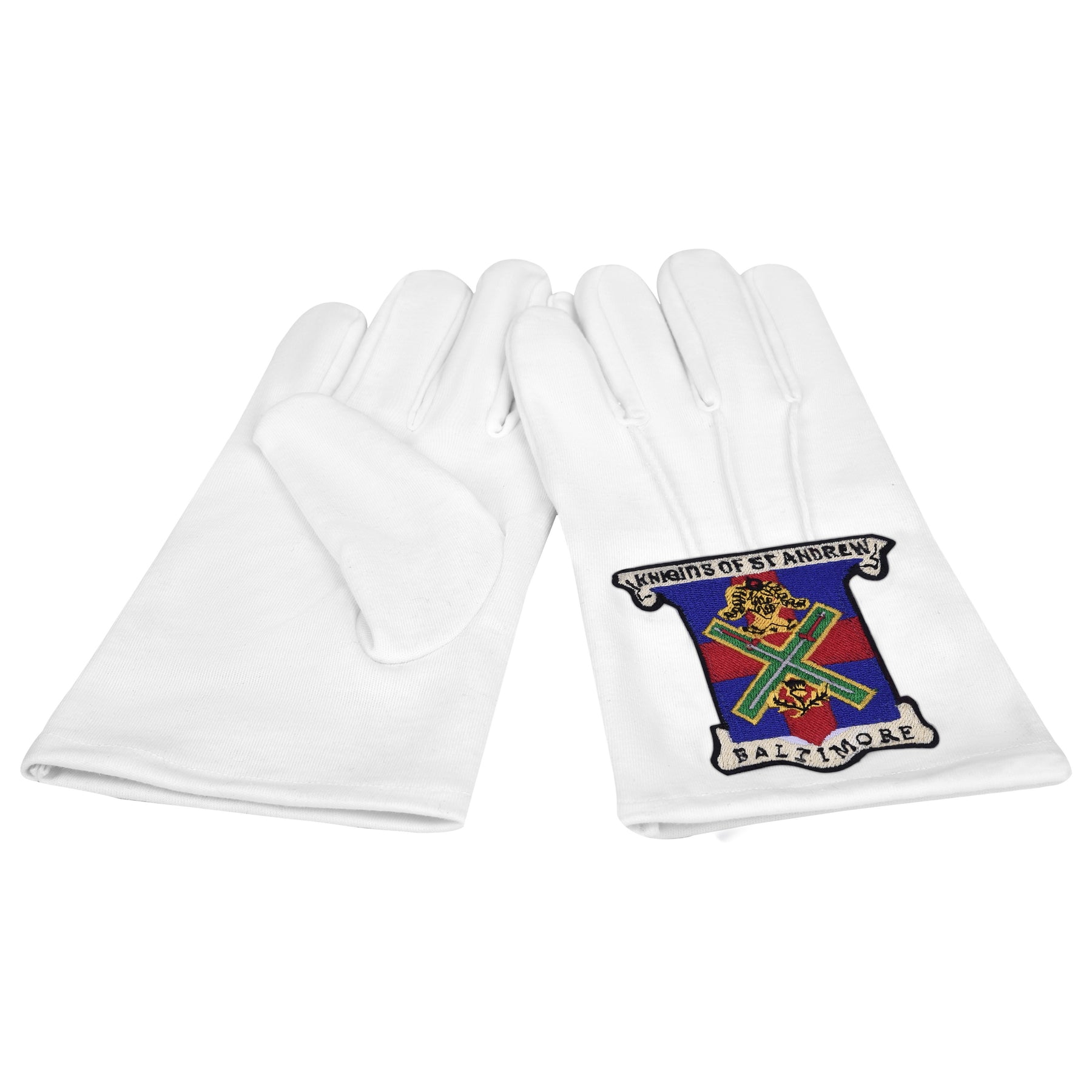 29th Degree Scottish Rite Gloves - White Cotton Knights of St. Andrew