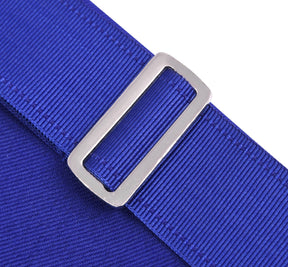 Past Master Blue Lodge Apron - Royal Blue Square & Quadrant With Sun - Bricks Masons