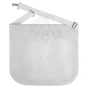 Hand-Painted Apron - Lambskin The Two Pillars of Jachin & Boaz - Bricks Masons