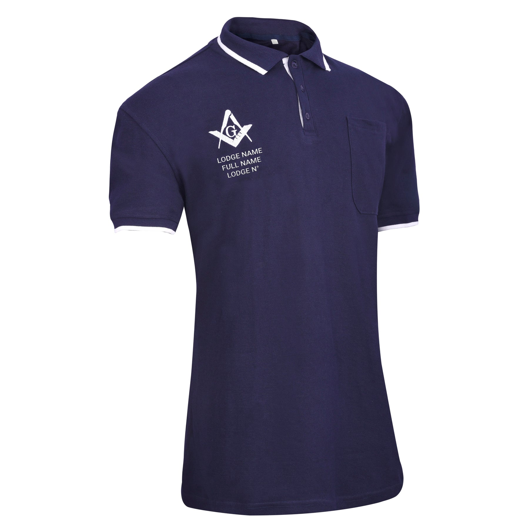 Master Mason Blue Lodge Polo Shirt - Blue Color True Cotton Customizable