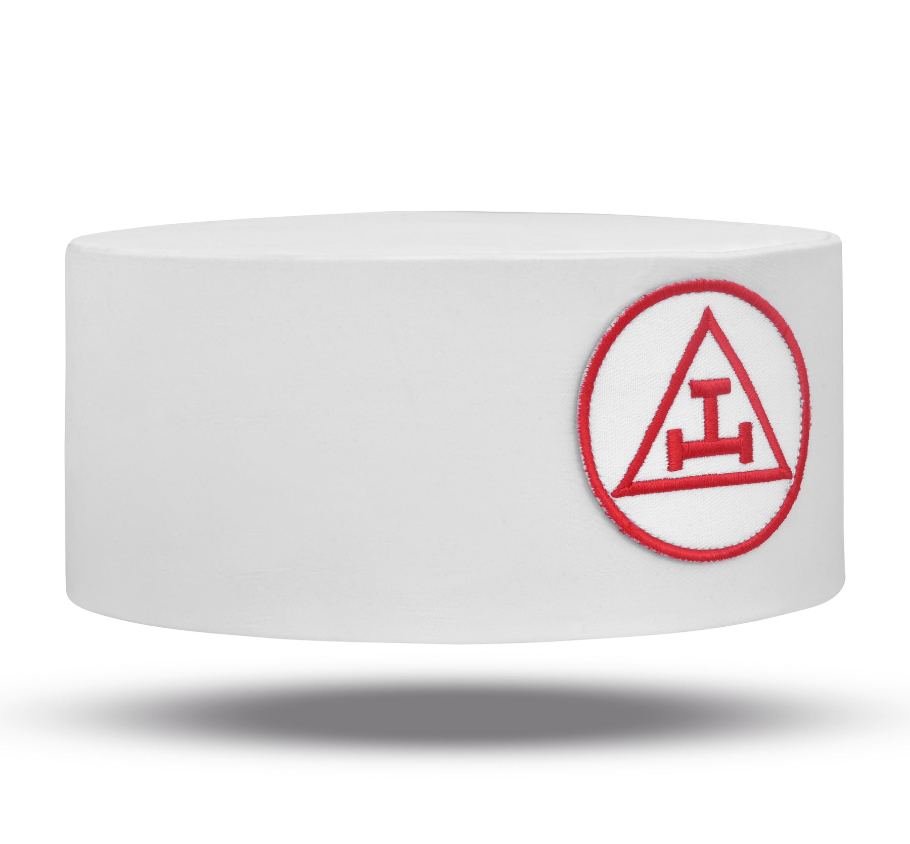 Royal Arch Chapter Crown Cap - White with Red Triple Tau - Bricks Masons