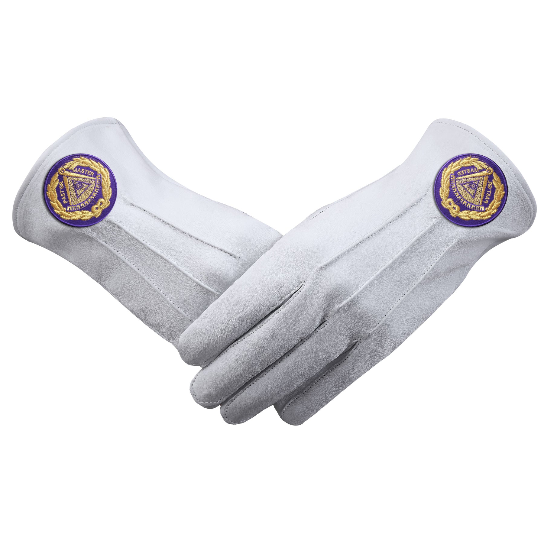 Past Grand Master Blue Lodge Glove - Leather With Purple Patch - Bricks Masons