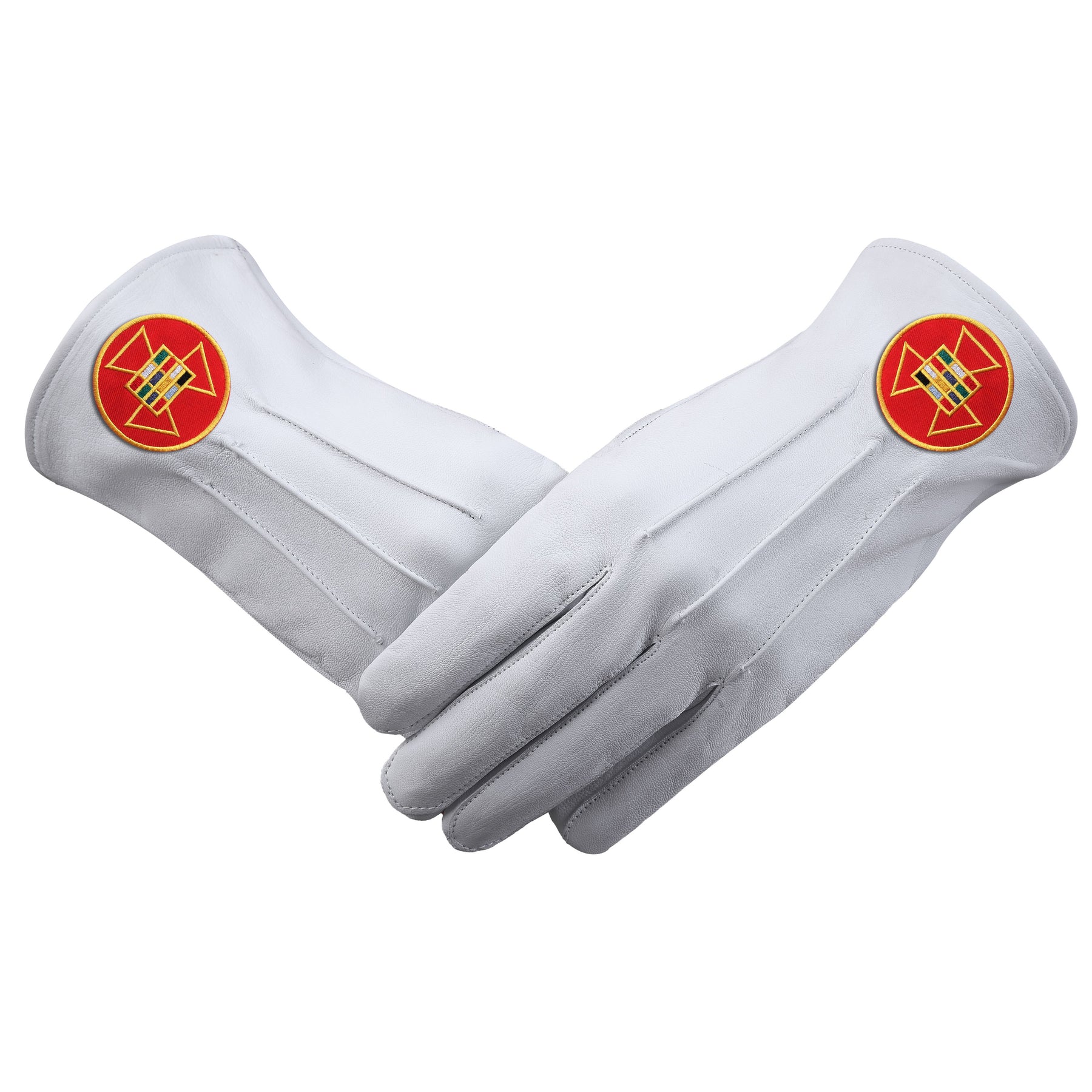 Past High Priest Royal Arch Chapter Glove - Leather With Red Round Patch - Bricks Masons