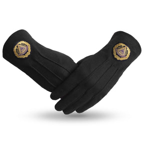 Past Grand Master Blue Lodge Glove - Pure Cotton With Black Patch - Bricks Masons