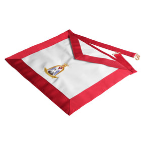 18th Degree Rose Croix Scottish Rite Apron - Red Borders With Colorful Emblem - Bricks Masons