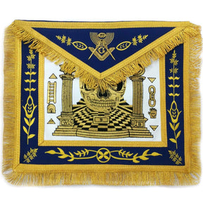 Master Mason Blue Lodge Apron - Gold Machine Embroidery