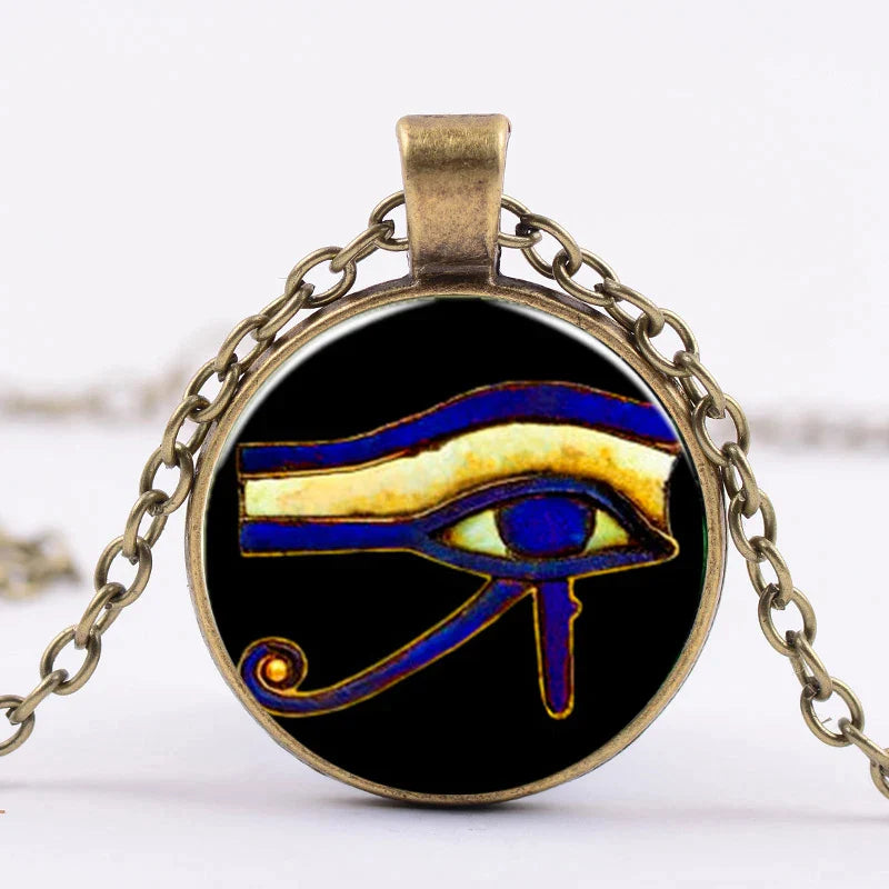 Ancient Egypt Necklace - Eye Of Horus Egyptian Gods Power Eye - Bricks Masons