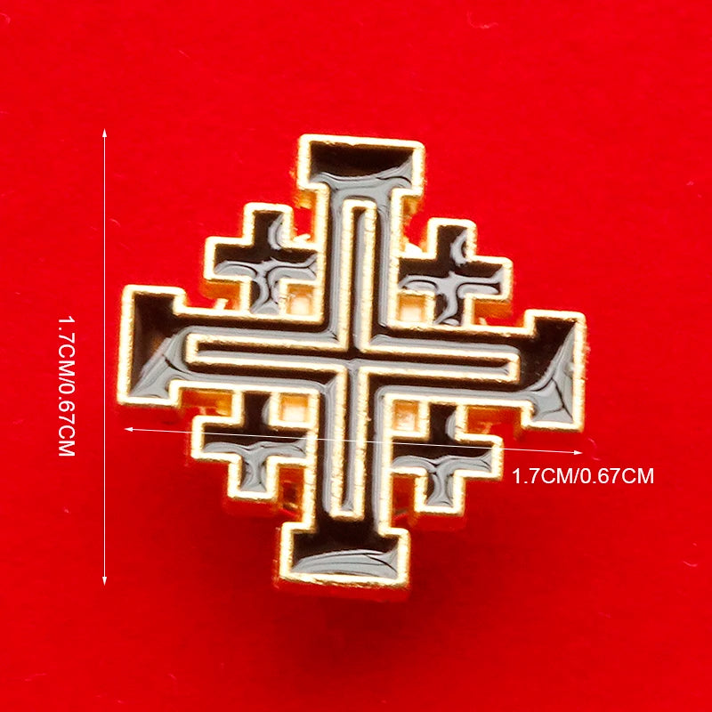 Knights Templar Commandery Brooch - Jerusalem Cross Alloy - Bricks Masons