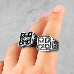 Knights Templar Commandery Ring - Stainless Steel - Bricks Masons