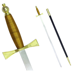 Masonic Sword - Brown Gold Hilt and Black Scabbard