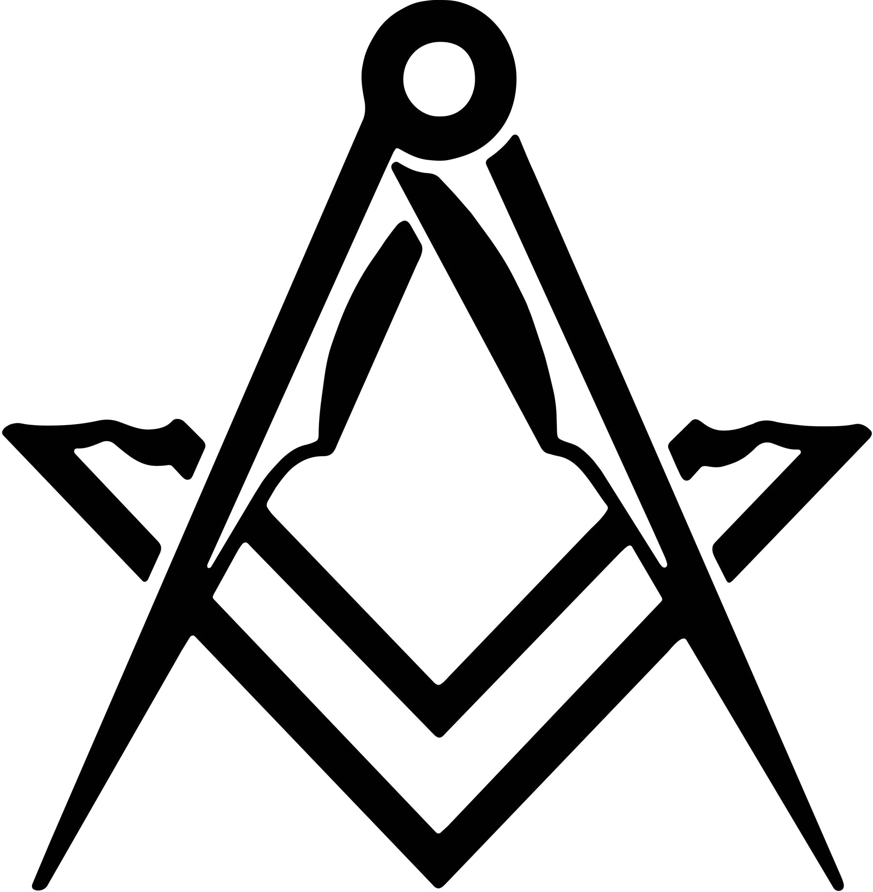 Master Mason Blue Lodge Car Door Light Projector - 2 Pieces Wireless LED Square & Compass - Bricks Masons