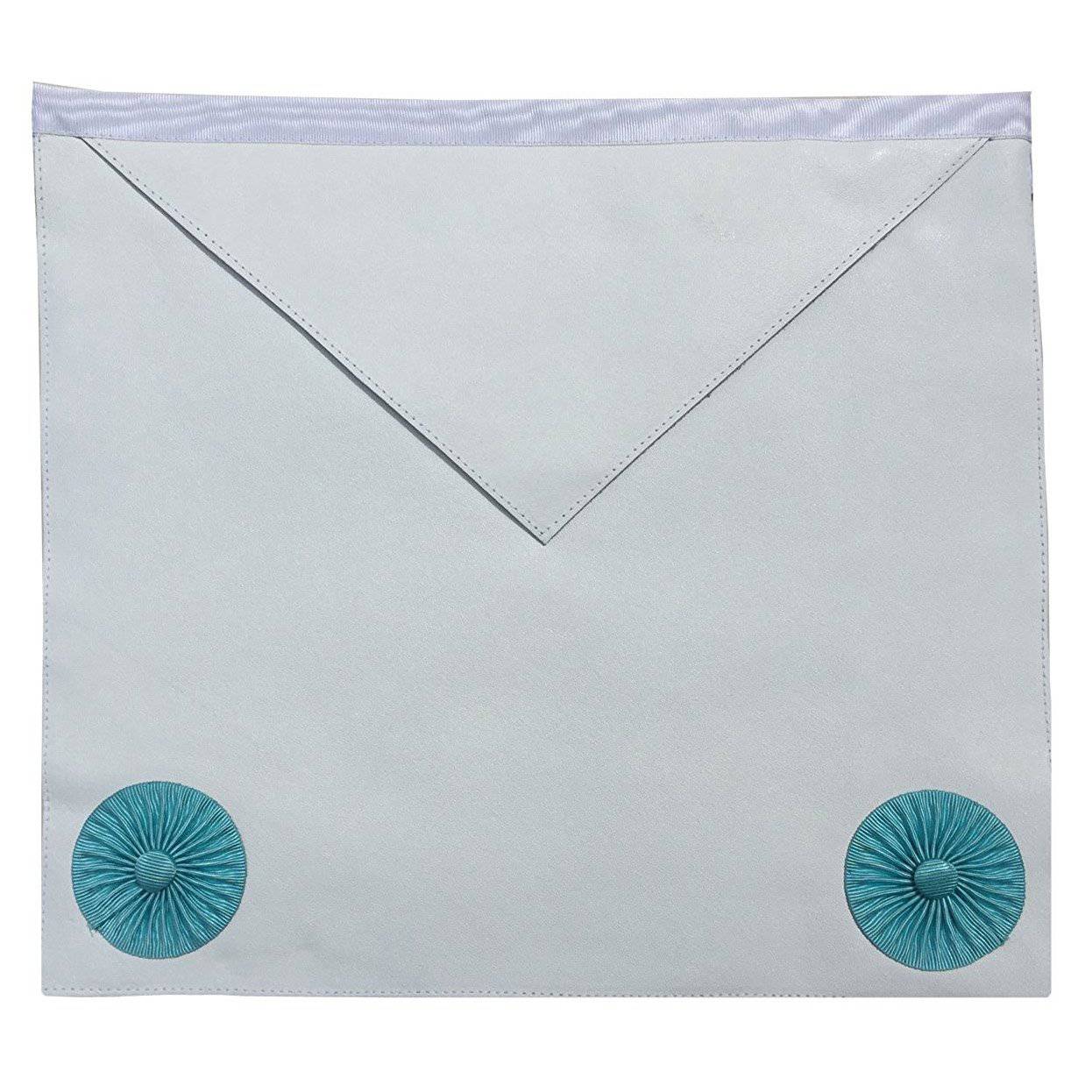 Fellowcraft Blue Lodge Apron - White with Rosettes