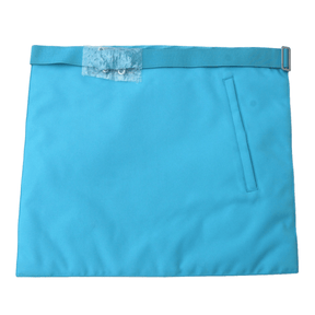 Master Mason Blue Lodge Apron - Sky Blue Moire with Three Rosettes