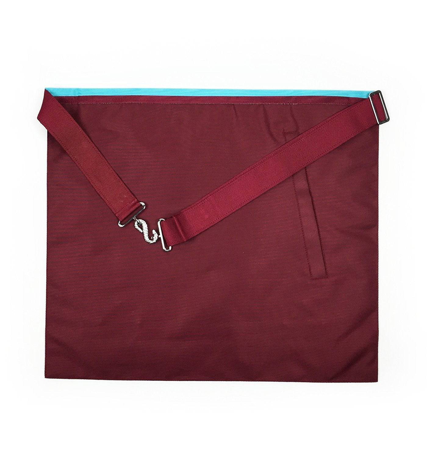 Master Mason Mark English Regulation Apron - Sky Blue & Maroon