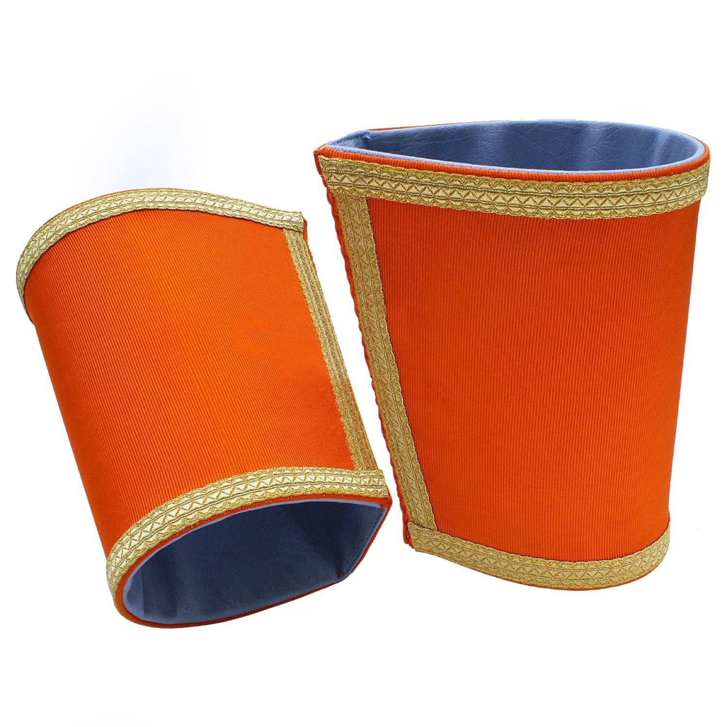 Masonic Cuff - Plain Orange Hand Embroidered