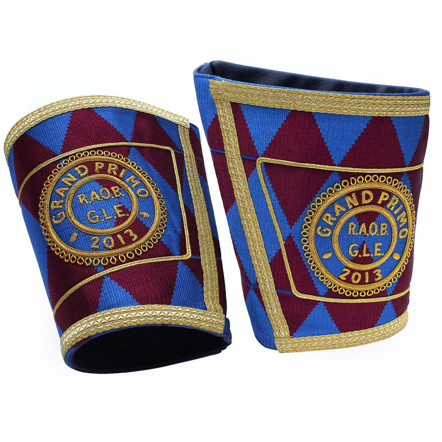 Grand Primo Royal Antediluvian Order of Buffaloes R.A.O.B. Cuff - Red & Blue