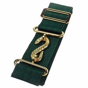 Masonic Apron Belt Extender - Green Belt with Silver/Gold Clasp