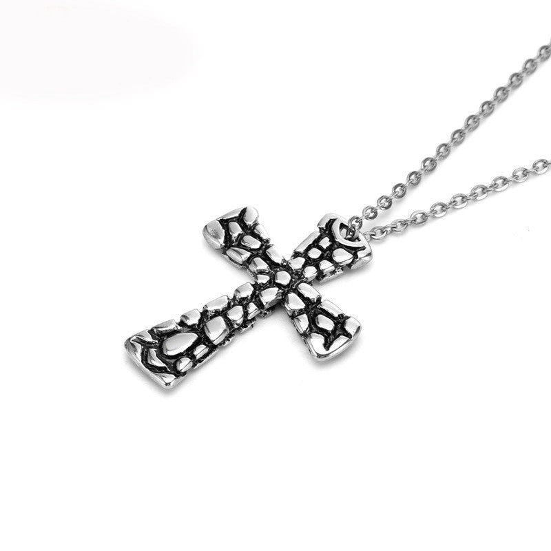 Knights Templar Commandery Necklace - Silver Stainless Steel Medieval Cross - Bricks Masons