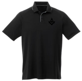 Master Mason Blue Lodge Polo Shirt - Black Debossed - Bricks Masons