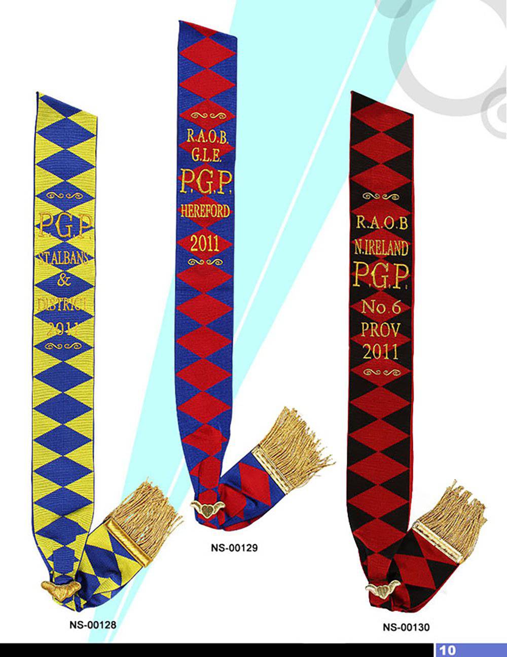 Royal Antediluvian Order of Buffaloes R.A.O.B. Sash - Various Degrees