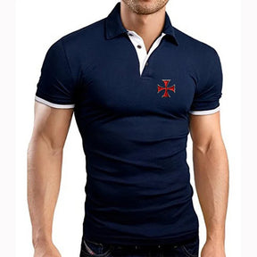 Knights Templar Commandery Polo Shirt - Navy Blue Breathable Cotton