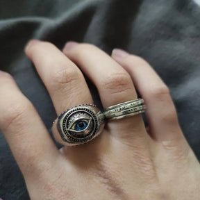 Eye Of Providence Ring - Rhinestone Eye Zinc Alloy - Bricks Masons