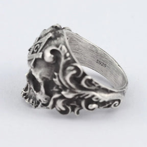 Master Mason Blue Lodge Ring - Sterling Silver Ring Square & Compass G