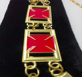 Knights Templar Commandery Chain Collar - Gold Plated