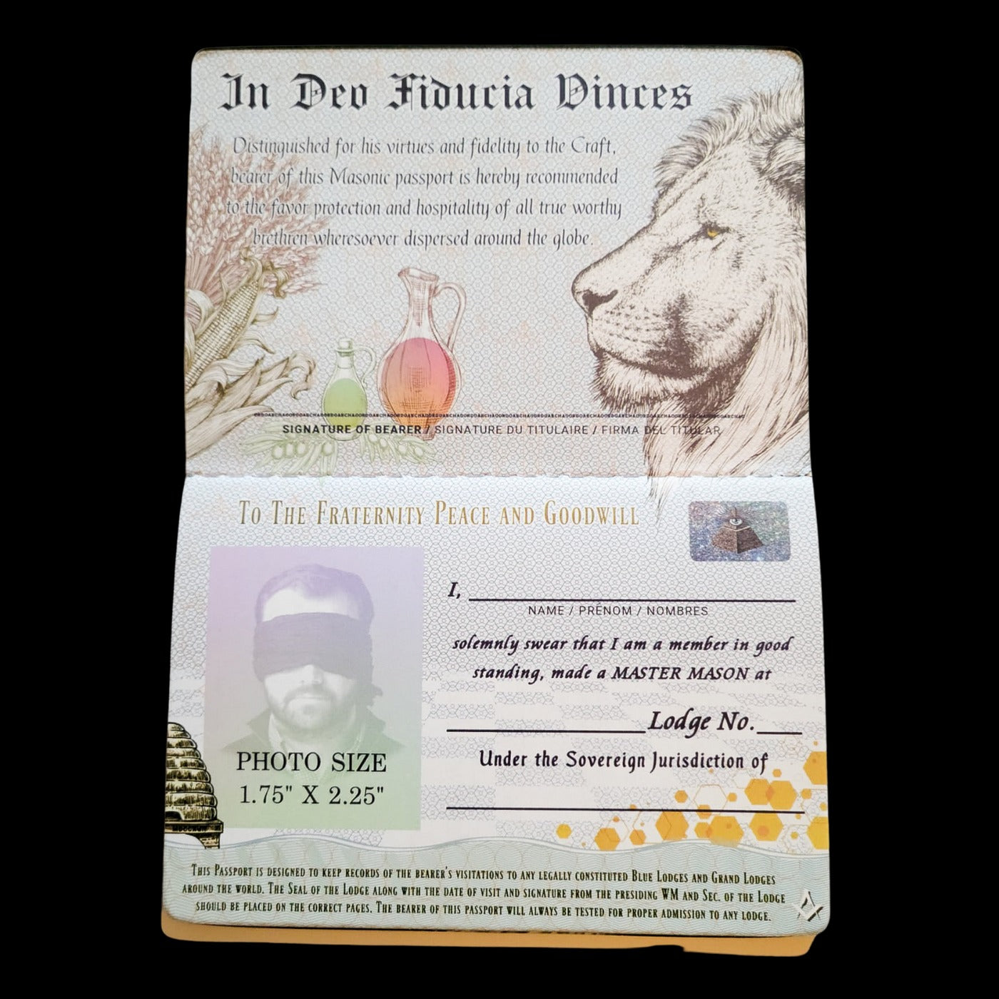 Master Mason Blue Lodge Passport - Blue & Gold Square & Compass - Bricks Masons