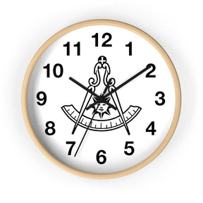 Past Master Blue Lodge California Regulation Clock - Wooden Frame