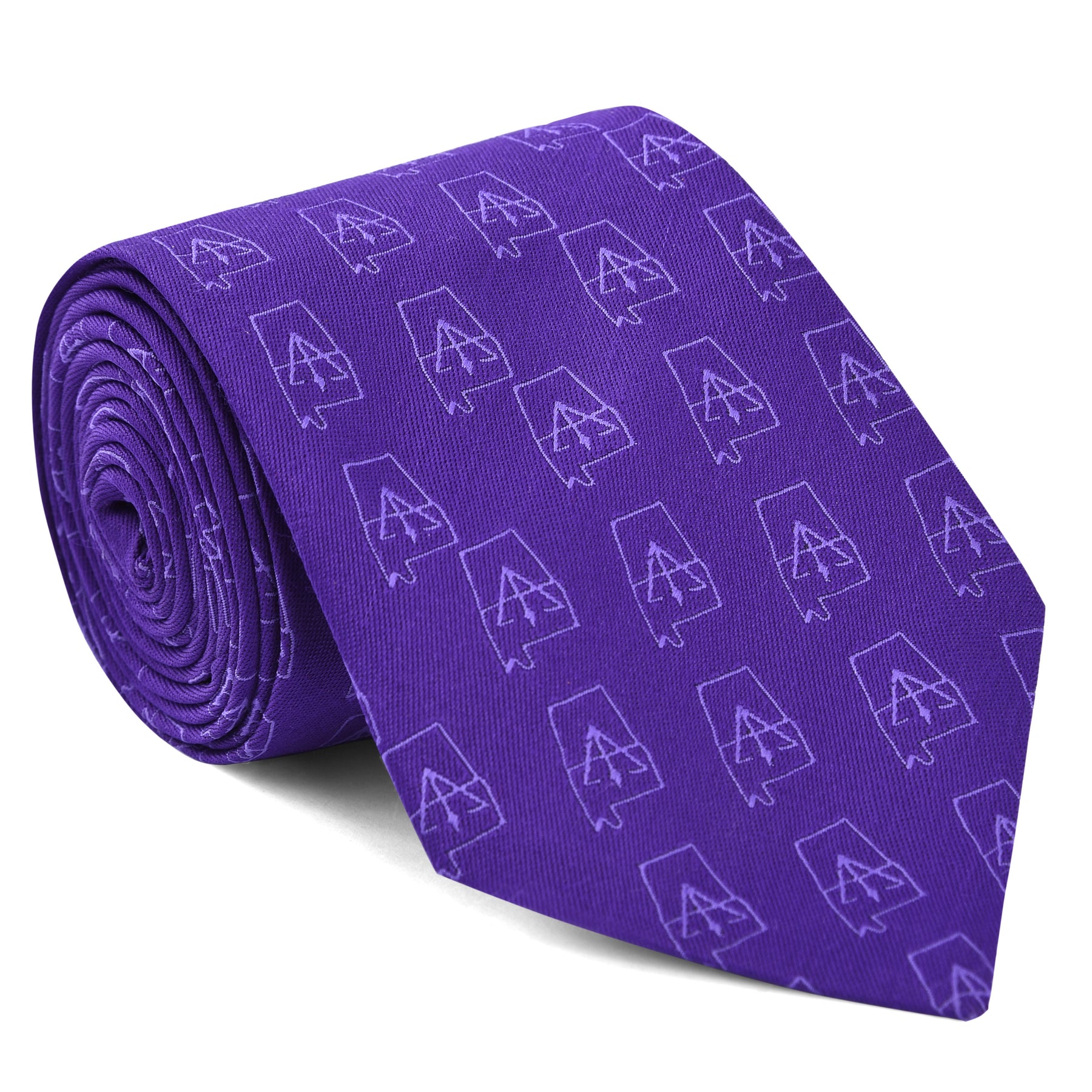 Council Necktie - Purple Silk Council Emblem - Bricks Masons