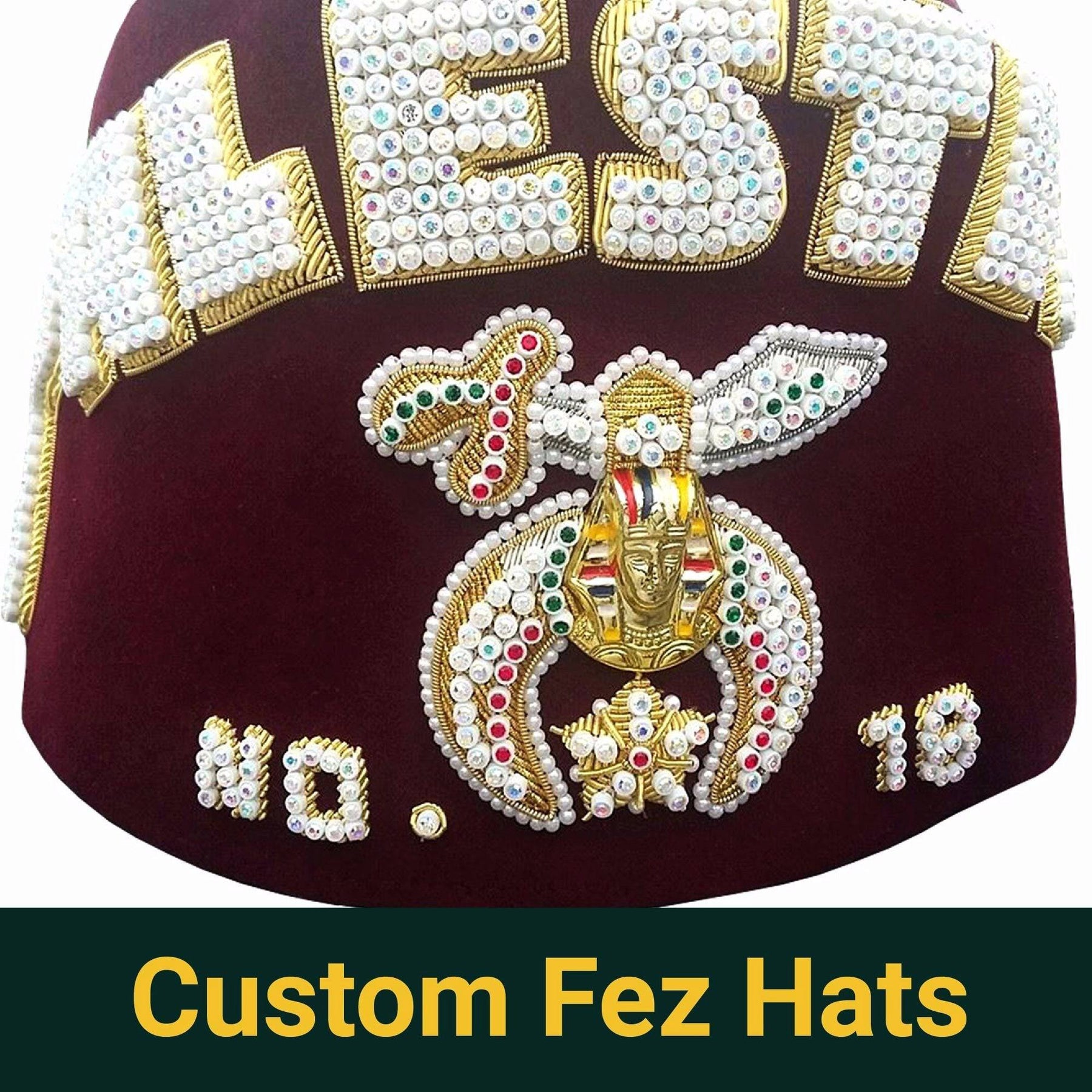 Shriners Fez Hat - Hand Embroidery