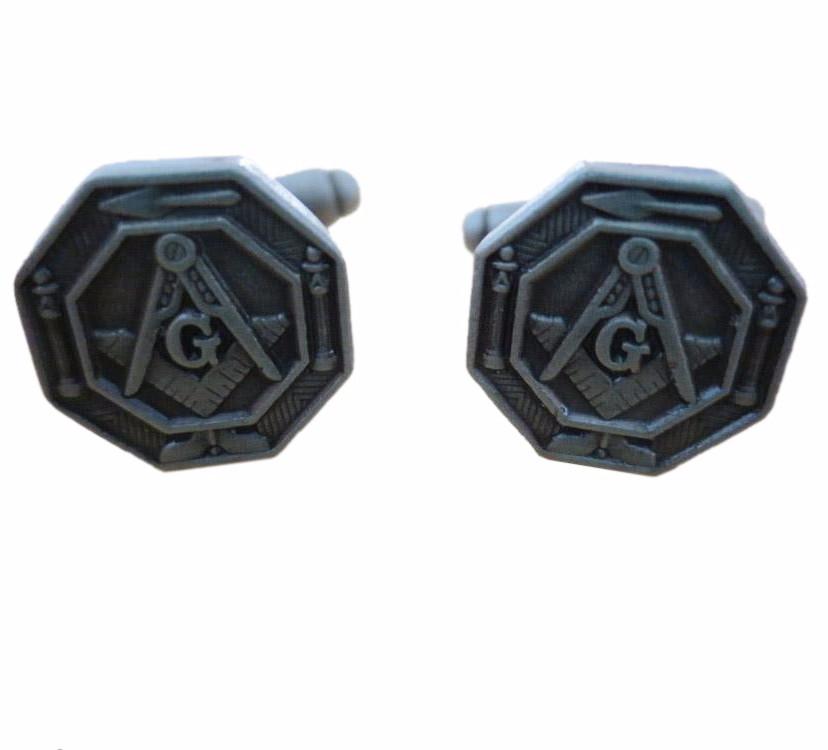 Master Mason Blue Lodge Cufflink - Octagonal