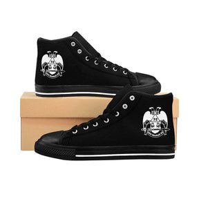 32nd Degree Scottish Rite Sneaker - Wings Down High-top Black & White