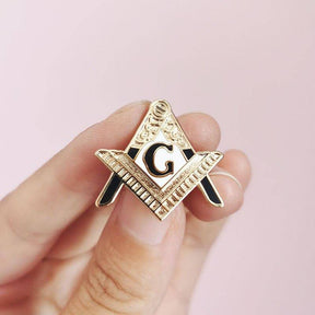 Entered Apprentice Blue Lodge Lapel Pin - Square and Compass G - Bricks Masons