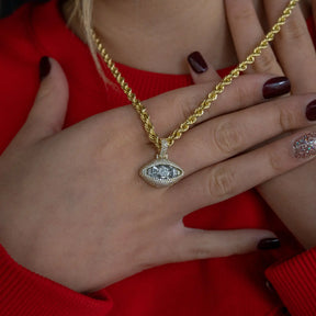 Eye Of Providence Necklace - Iced Out Bling 5A Cubic Zirconia - Bricks Masons