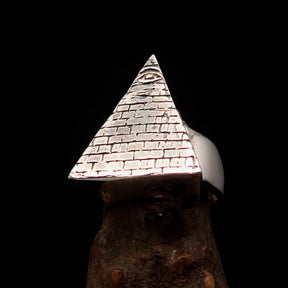 Eye Of Providence Ring - Silver All Seeing Eye Pyramid Sterling - Bricks Masons