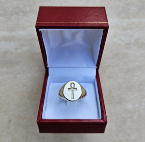 Ancient Egypt Ring - 9K Ankh Gold