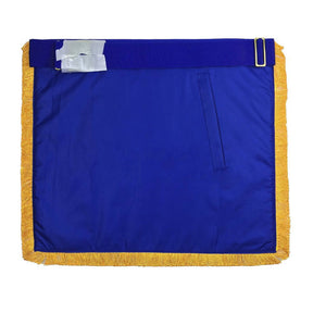 Grand Officers English Regulation Apron - Royal Blue Hand Embroidery - Bricks Masons