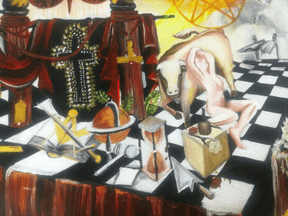 Hand-Painted Apron - Lambskin Customized - Bricks Masons