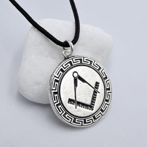 Master Mason Blue Lodge Necklace - Square & Compass Sterling Silver - Bricks Masons