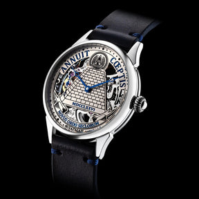 Eye Of Providence Wristwatch - Annuit Coeptis & Pyramid Silver Skeleton - Bricks Masons