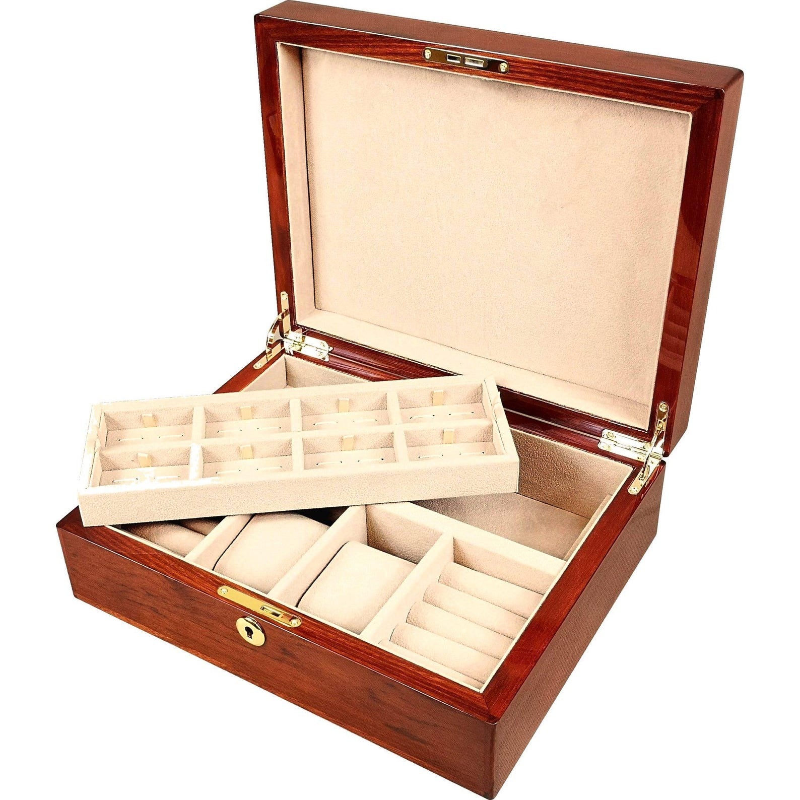 Master Mason Blue Lodge Jewelry Box - Rosewood Square & Compass G - Bricks Masons