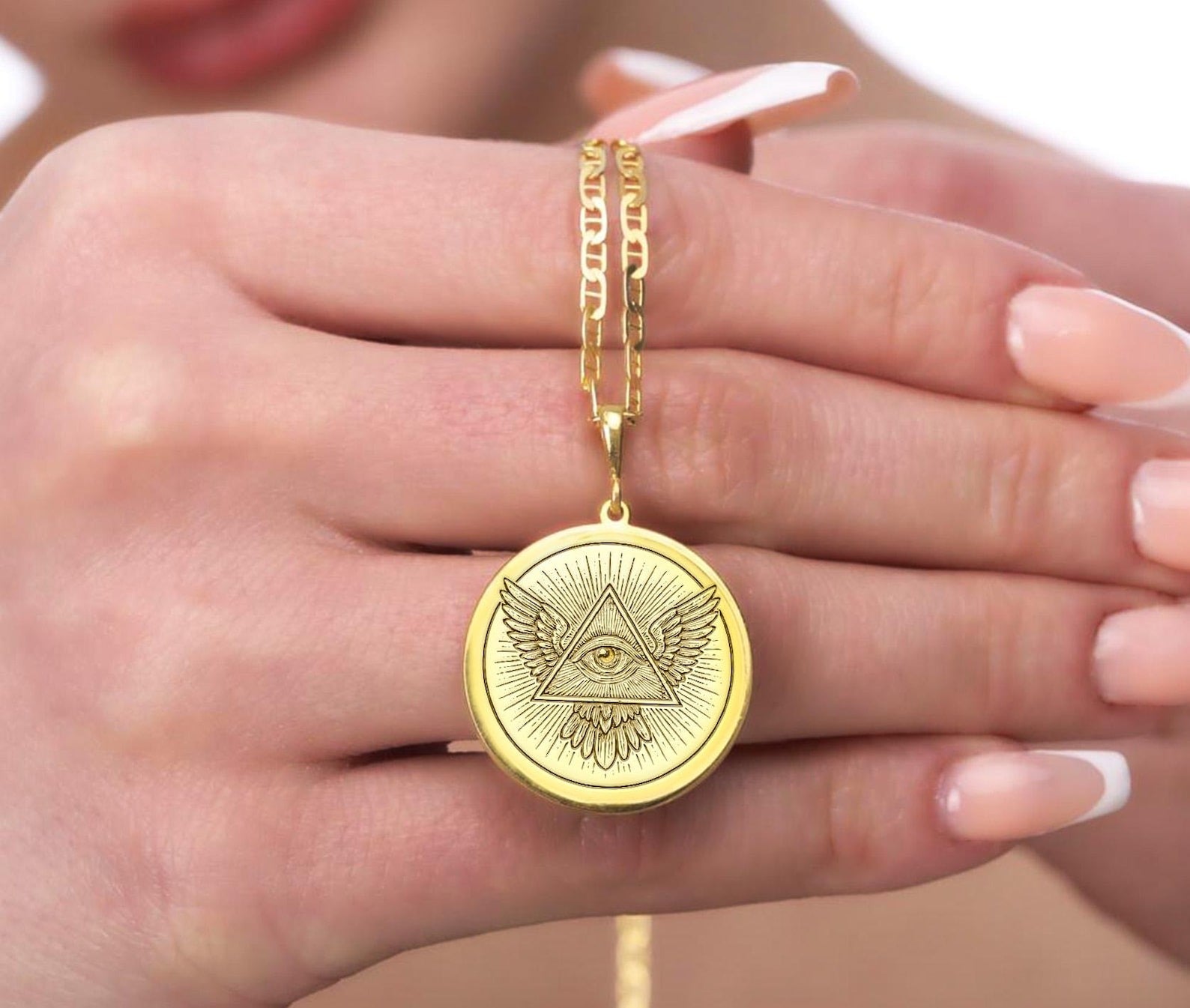 Eye Of Providence Necklace - Eye of Wisdom Various Colors - Bricks Masons