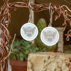Eye Of Providence Earrings - Various Materials & Sizes - Bricks Masons