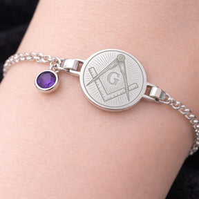 Master Mason Blue Lodge Bracelet - Various Materials & Birthstones - Bricks Masons