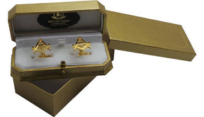 Master Mason Blue Lodge Cufflinks - Brotherhood Luxurious Gift Cased - Bricks Masons