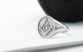 Master Mason Blue Lodge Ring - 18k Various Gold Colors & Sizes - Bricks Masons