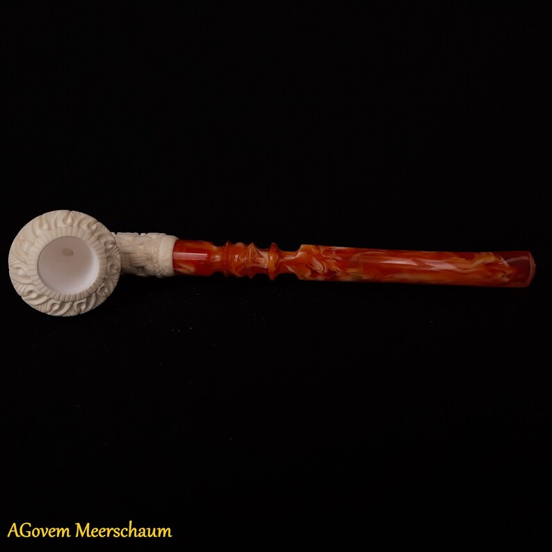 Master Mason Blue Lodge Meerschaum Pipe - Handmade Free Mason With Fitted Case - Bricks Masons